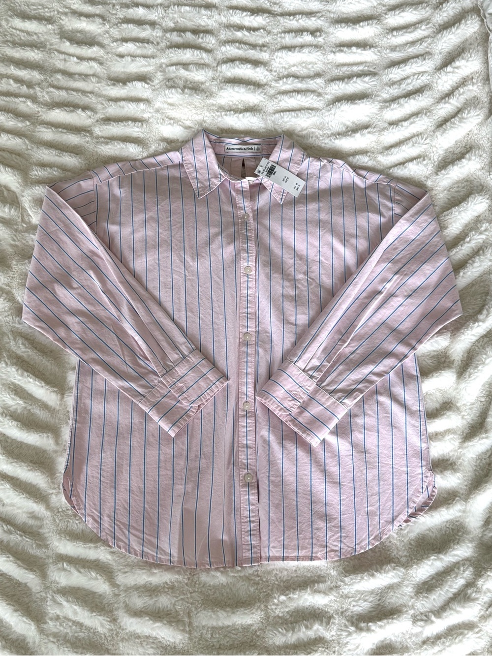 Abercrombie & Fitch Pink Button-Down Shirt with Tie Back